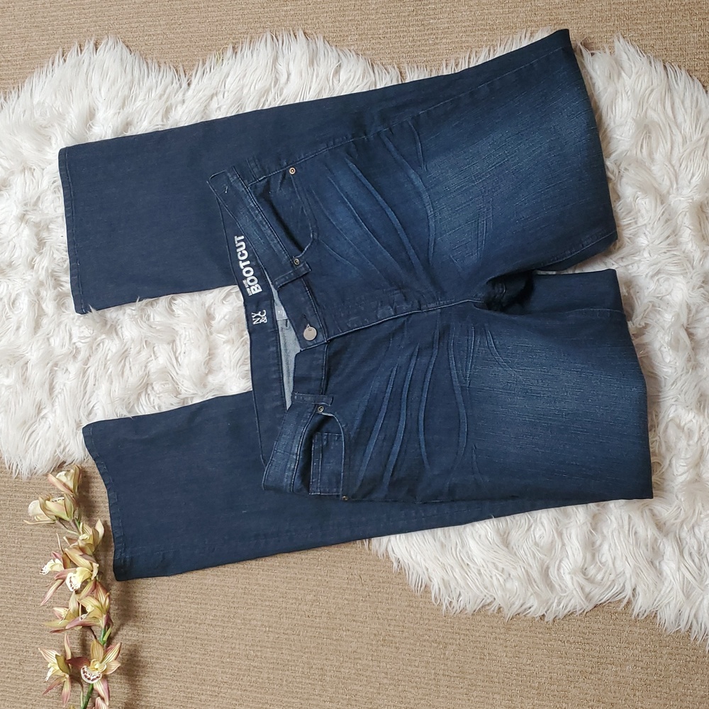 New York & Company Dark Blue Lowrise Boot Cut Jeans